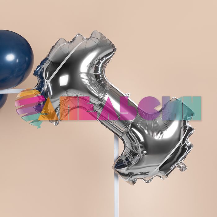 Шар фигура Гантель серебро FL37"/94см (Китай) 27724