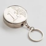Зажигалка Монета 1 Euro на брелке 4х4см газ 6869347