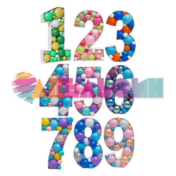 Каркас цифра 100см белый 1 КЦ1/9938