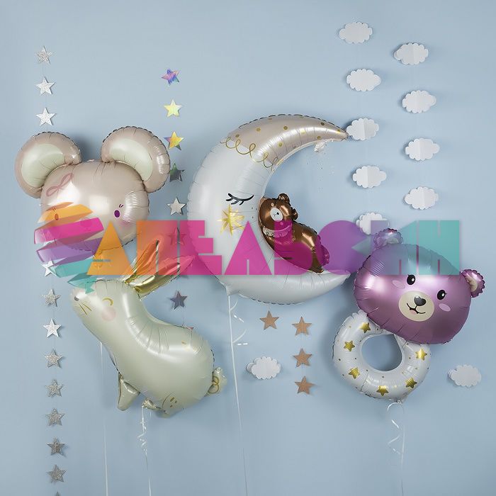 Шар фигура Медвежонок на луне Е30"/76см (Китай) 23553 1207-5527