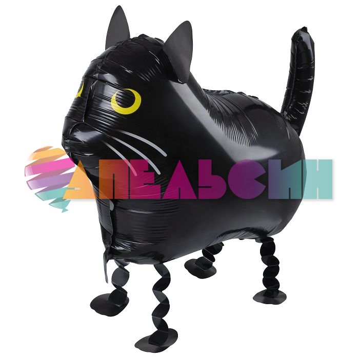 Шар ХОД Кот черный FL24"/61см (Китай) гелий 23271