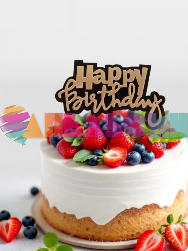 Топпер HB Черно-золотой 12х16см пластик 5214532