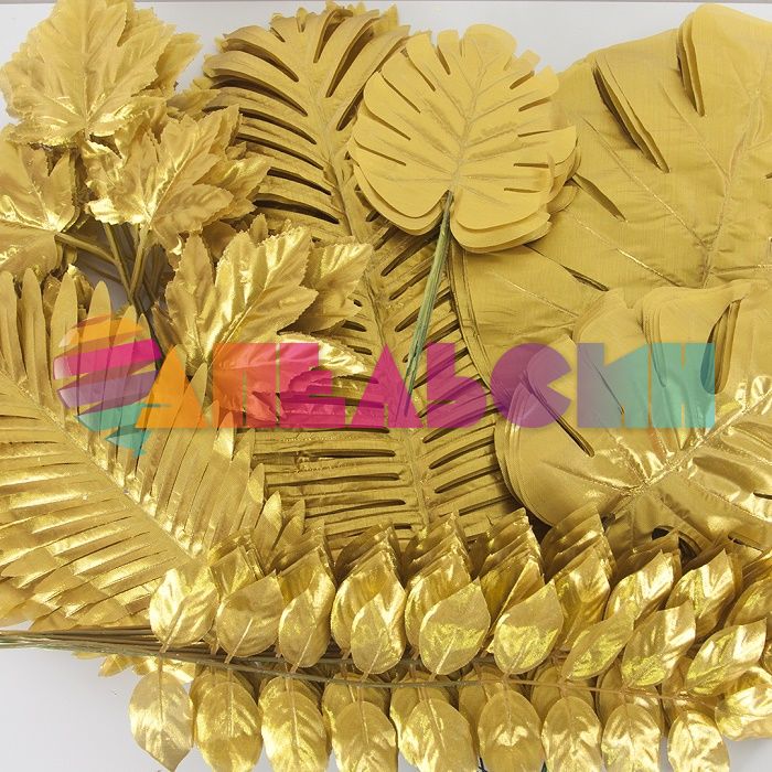 Лист Зомиокулькас 14х55см золото 615233-1