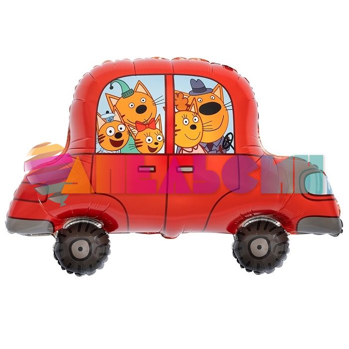Шар фигура Три кота Автомобиль FL30"/76см (Китай) 401115
