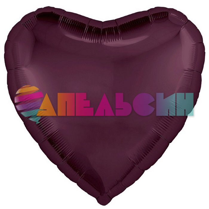 Шар сердце Красный AG36"/91см Темная вишня (Россия) 226658