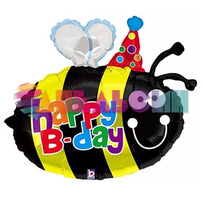 Шар фигура Пчелка Happy B-Day B27"/69см (США) 85434
