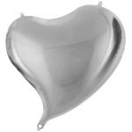 Шар сердце Серебро FL18"/46см (Китай) изгиб 123090