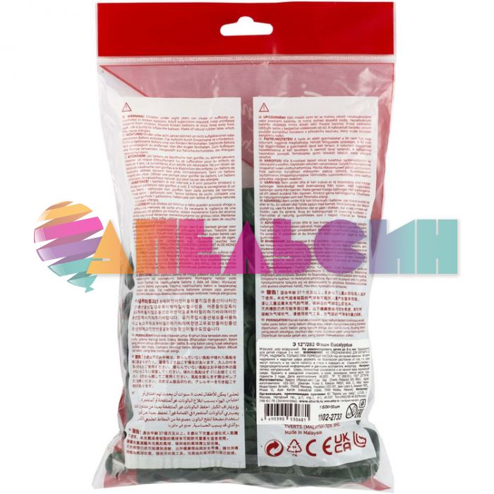 Шар пастель Зеленый Э12"/30см (282) Eucalyptus Эвкалипт 50шт/уп (Малайзия) фэшн 1102-2733
