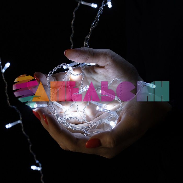 ЭГ занавес 1х1м Белый холодный 100 Led, 8 режимов, IP14 512338