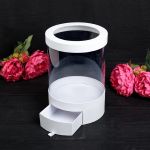 Коробка Белый цилиндр 20х30см для цветов и конфет 3006842-РАСПРОДАЖА