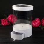 Коробка Белый цилиндр 20х32см для цветов и конфет 3502285-РАСПРОДАЖА