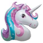 Шар голова Единорог звездный FL45"/114см (Китай) R579