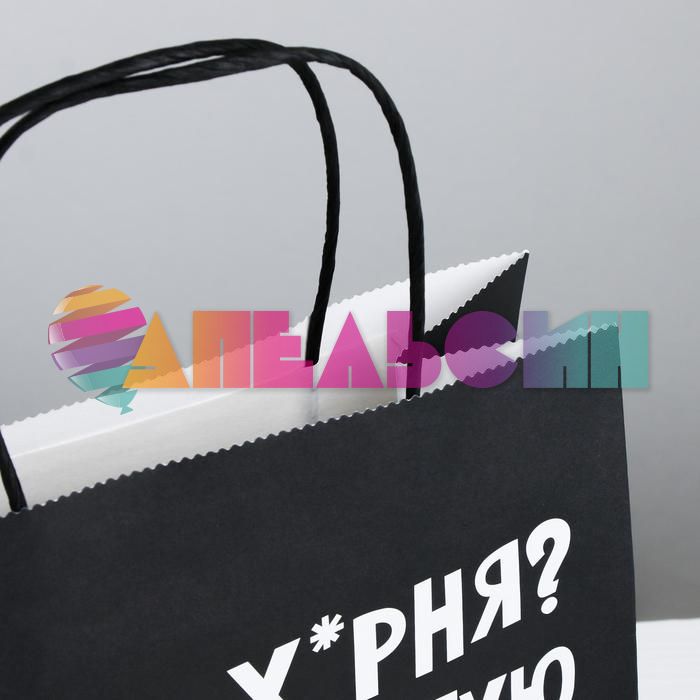 Пакет Че за х*рня? 22х22х11см крафт 18+ 3907840