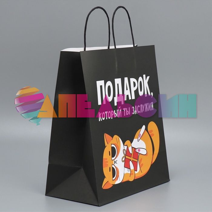 Пакет Подарок который ты заслужил 28х32х15см крафт 9304740