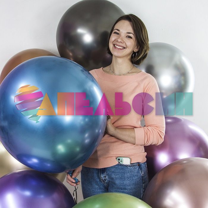 Шар хром Черный О24"/61см (534) Графит 3шт/уп (Турция) 824007