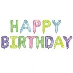 Надпись из шаров HAPPY BIRTHDAY ассорти кристалл FL16"/41см (Китай) 21814