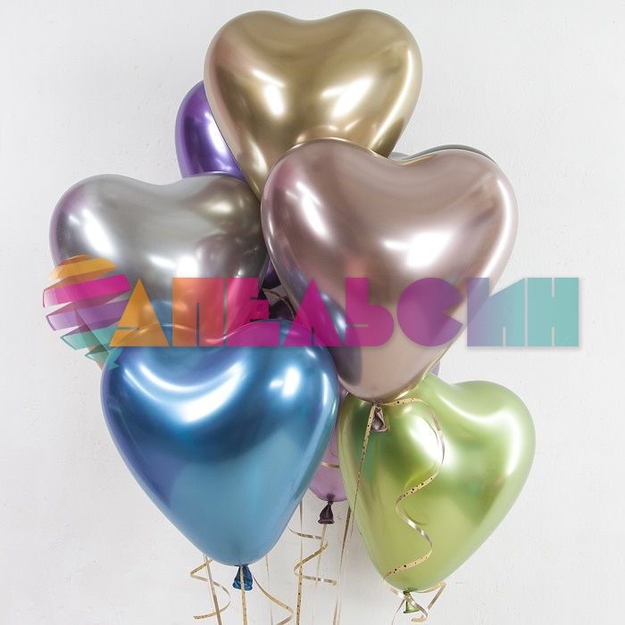 Шар сердце пастель Золото О12"/30см медный 50шт/уп (Турция) хром 828007