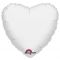 Шар сердце Белый A18"/46см White (США) пастель 1204-0041