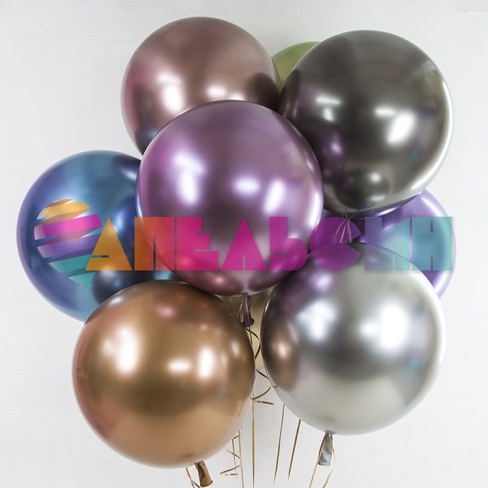 Шар хром Голубой О24"/61см (504) Blue 3шт/уп (Турция) 824000