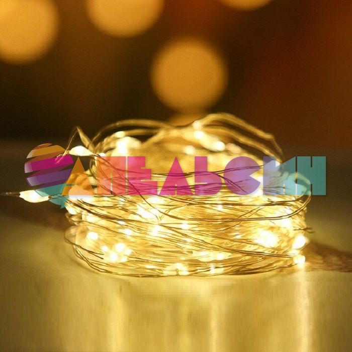 Светодиодная нить 10м Белый теплый 100 LED 220B 512032
