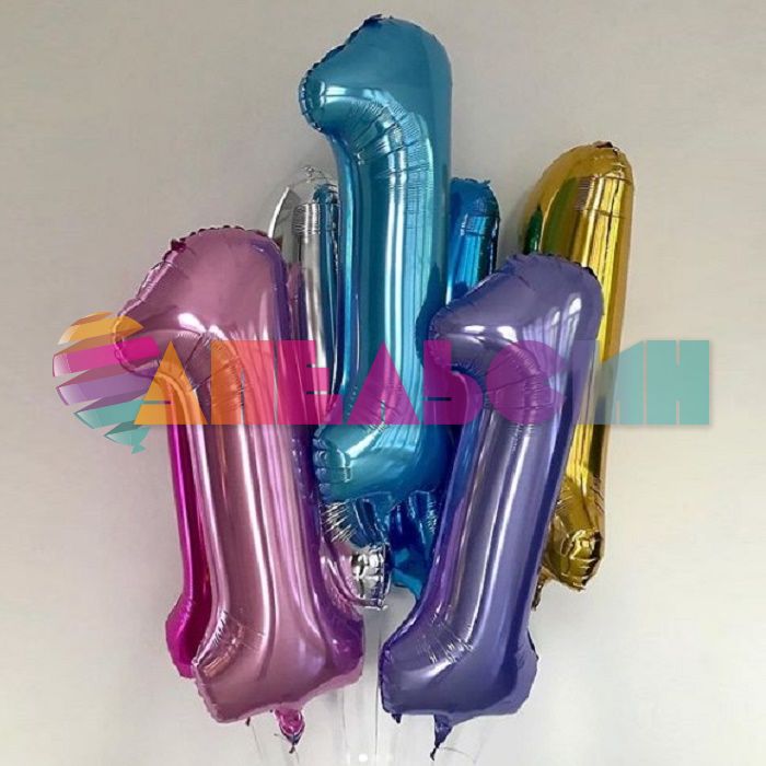 Шар цифра Золото AG40"/102см 1 Slim (Россия) 754450