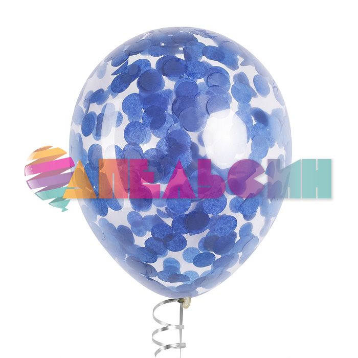 Конфетти Синий круг 2,5см 50гр тишью 6014349