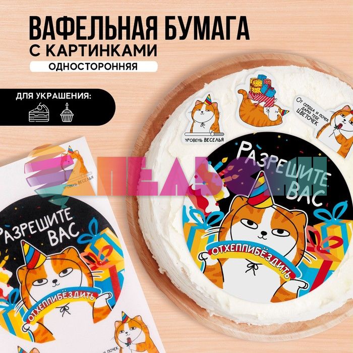 Вафельная картинка Разрешите отхепибёздить А4 односторонняя 9798651