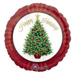 Шар фольга Happy Holidays Елка новогодняя A18"/48см (США) круг 1202-1508