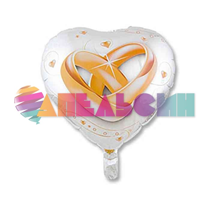 Шар фольга Свадебные кольца Е18"/46см (Китай) 1202-2572