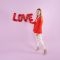 Надпись из шаров LOVE золото FL16"/41см (Китай) 942824