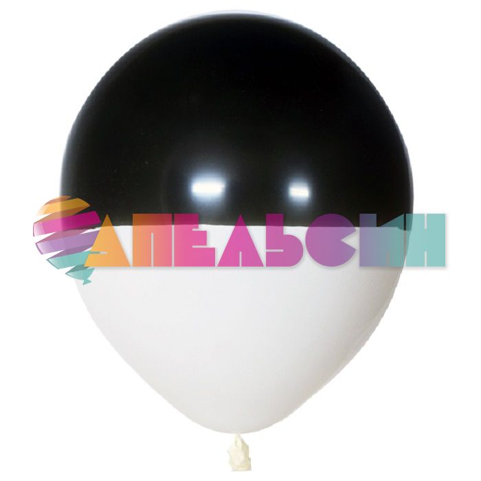 Шар латекс Биколор Черный | Прозрачный 12"/30см 50шт/уп (Мексика) 6054748