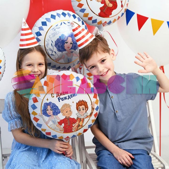 Шар фольга Золотой ключик Мальвина С ДР Е18"/46см (Китай) 1202-4283