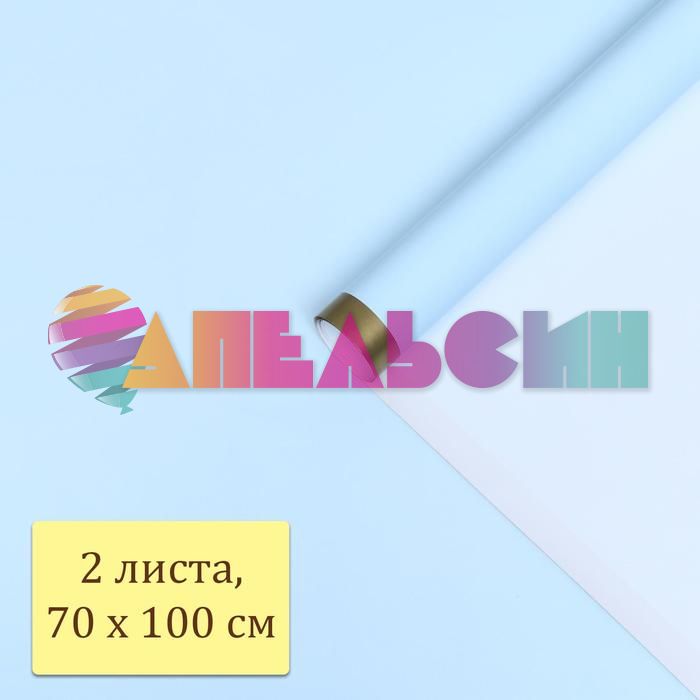 Бумага Голубой золотая оконтовка 70х100см 2шт/уп глянец 6485023