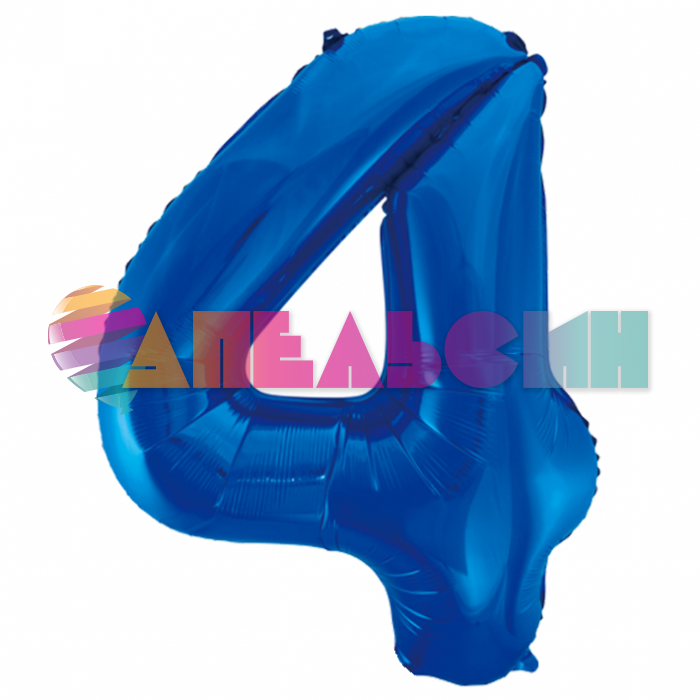 Шар цифра Синий Е40"/102см 4 (Китай) 1207-2969