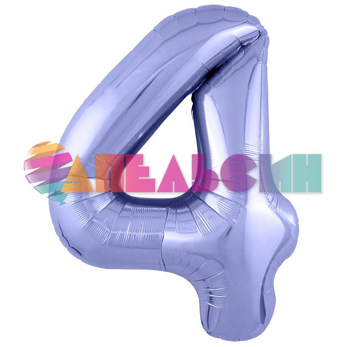 Шар цифра Сиреневый AG40"/102см Фиолетовый пастельный 4 Slim (Россия) 755204