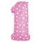 Шар цифра Розовый FL40"/102см сердца 1 (Китай) NMP1/PINK/V-СТОК
