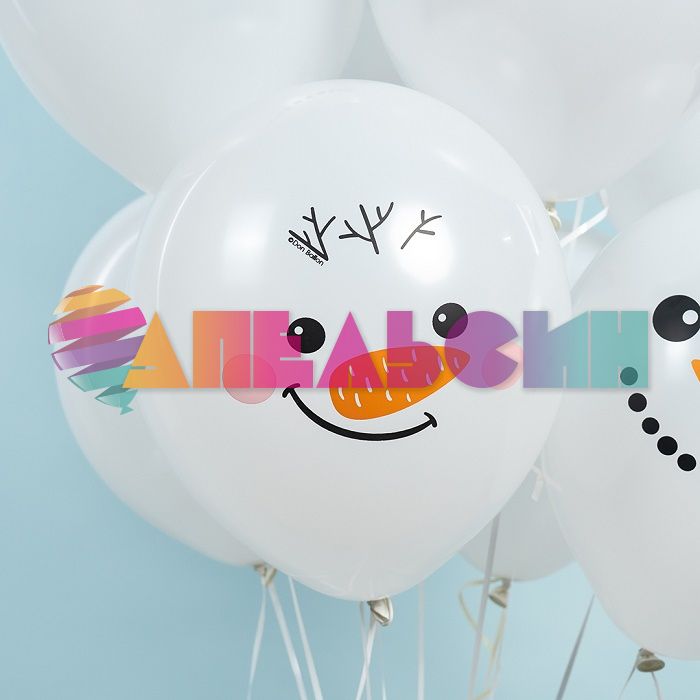 Шар латекс Снеговики 12"/30см 25шт/уп (Китай) 613010