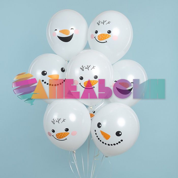 Шар латекс Снеговики 12"/30см 25шт/уп (Китай) 613010