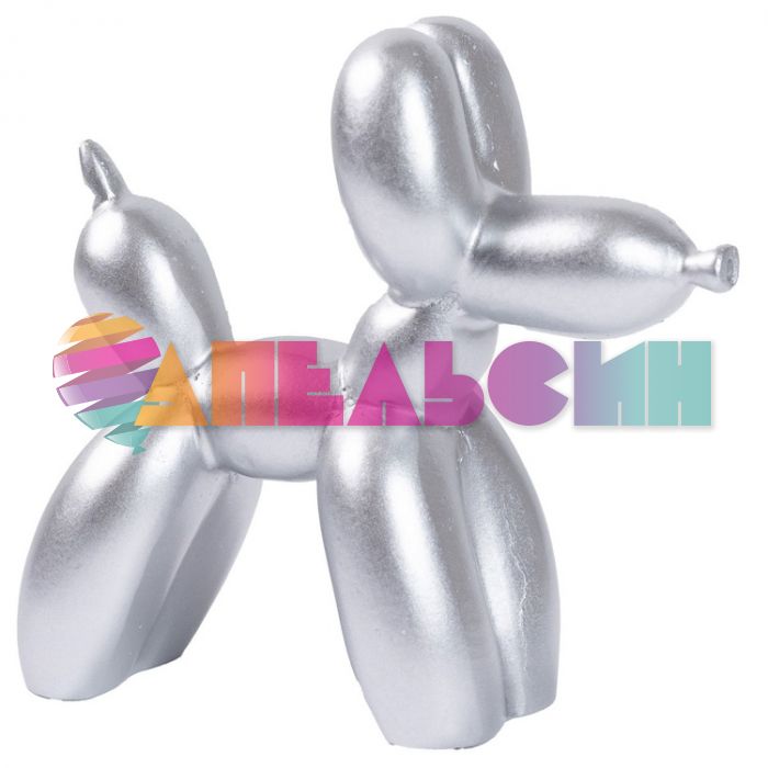Фигурка Собачка из шаров серебро 9,5х11х4,5см полистоун 1302-1639