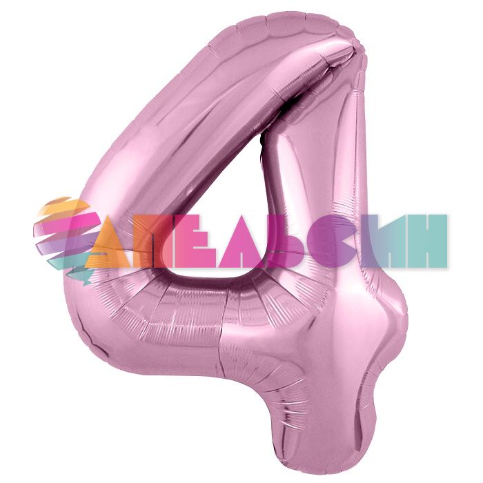 Шар цифра Розовый AG40"/102см Фламинго 4 Slim (Россия) 755389