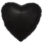 Шар сердце Черный A18"/46см Onyx (США) сатин 1204-0740