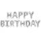 Надпись из шаров HAPPY BIRTHDAY серебро FL16"/41см (Китай) 17373