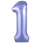 Шар цифра Сиреневый AG40"/102см Фиолетовый пастельный 1 Slim (Россия) 754498