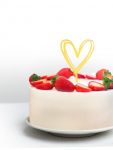 Топпер Сердце золото 10х16см пластик 7003908