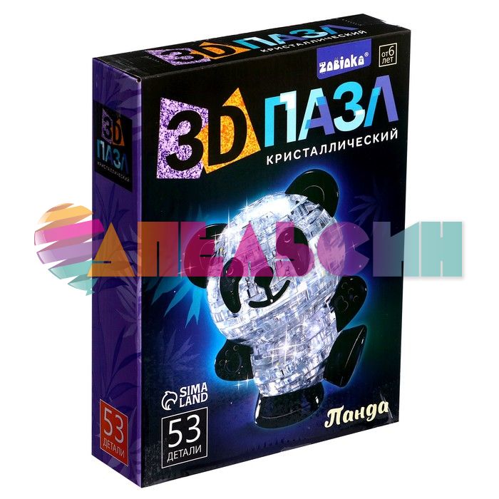 Пазл Панда 3D кристаллический 6+ от батареек 121852