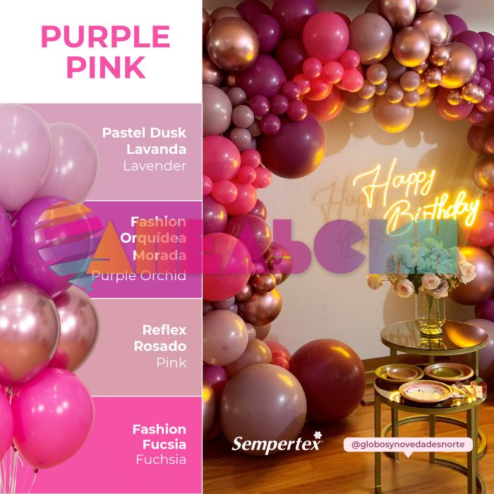 Шар пастель Розовый S12"/30см (056) Purple Orchid Пурпурная орхидея 12шт/уп (Колумбия) 396149