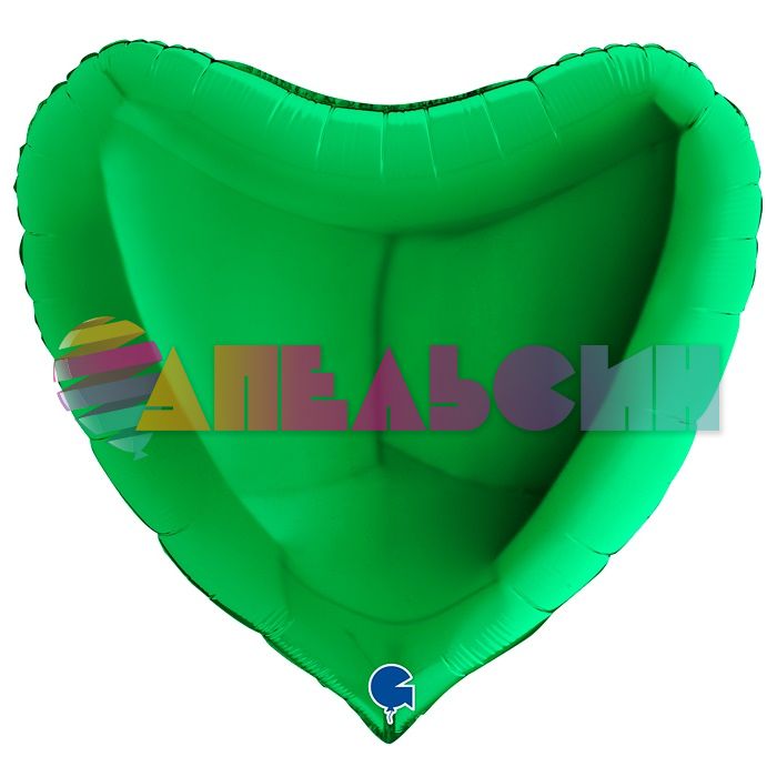 Шар сердце Зеленый G09"/23см (Италия) 09020GR