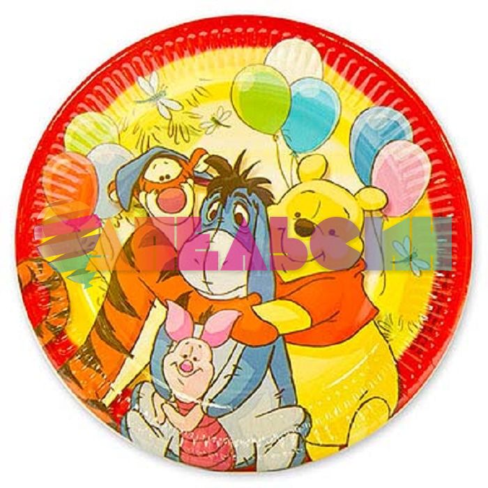 Тарелка Винни Пух и друзья/ The New Adventures of Winnie the Pooh 23см 8шт/уп картон 1502-1540