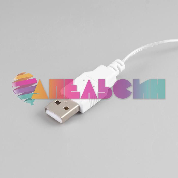 ЭГ занавес 2,8х3м Белый лунный свет 300л мерцание LED USB 6074031