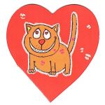 Валентинка Кот Я от тебя офигеВАУ 6х6см 0219.368
